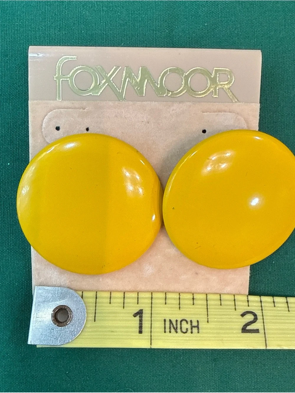 Vintage 80’s Foxmoor  Yellow Earrings Collectible Jewelry  Round #13A - Picture 3 of 3